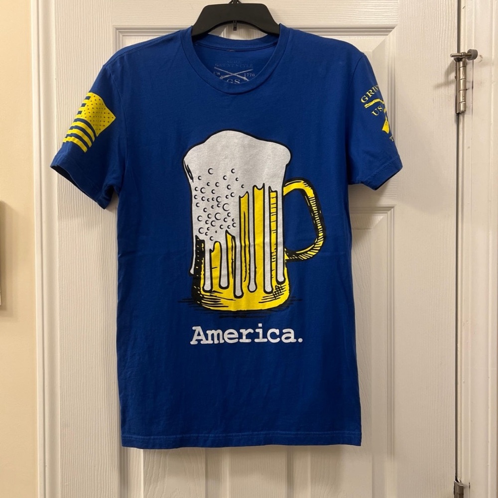 Grunt Style America beer tshirt shirt sz S
